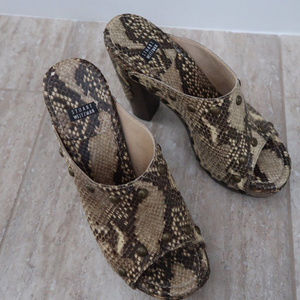 Stuart Weitzman Brown Cream Mules Shoes